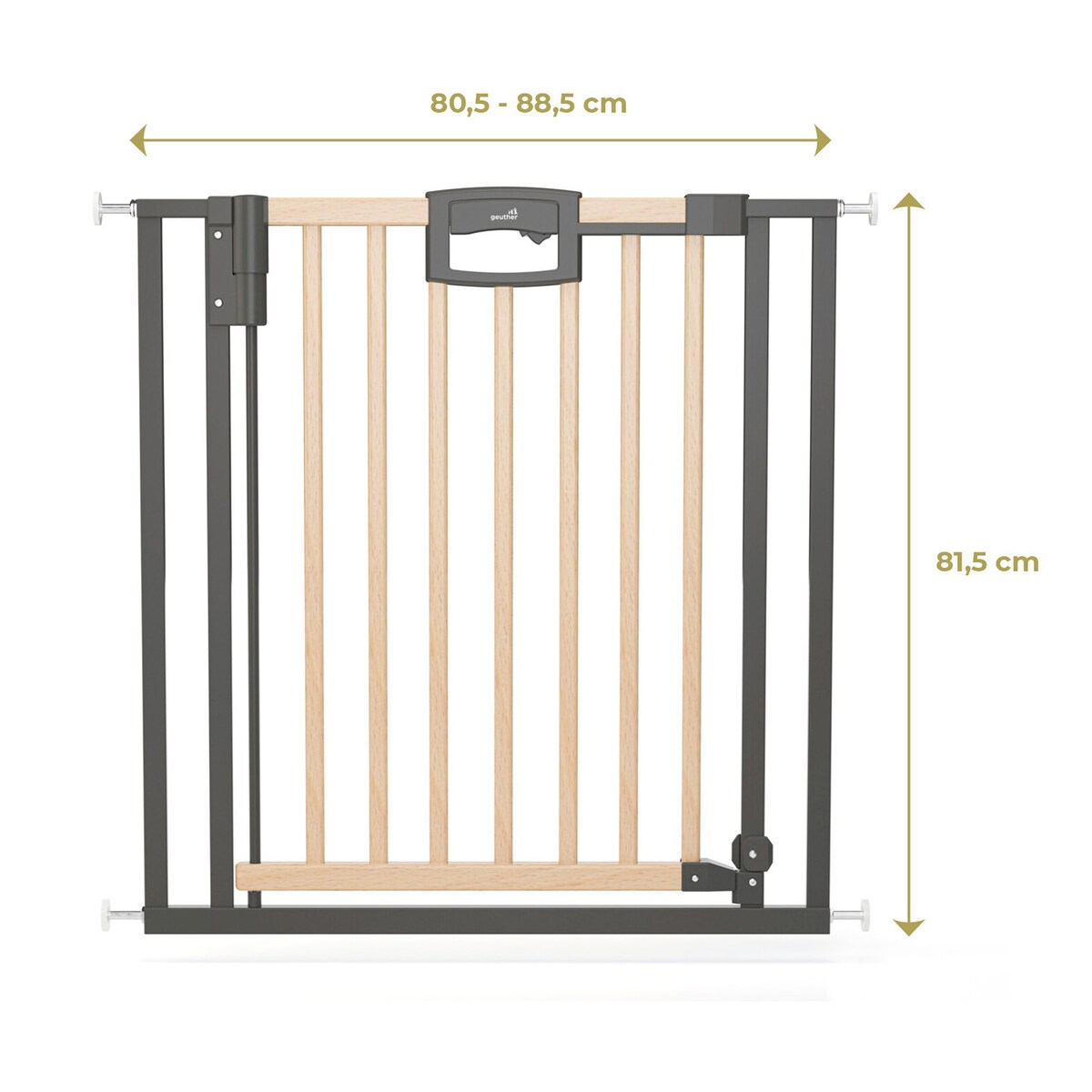 Detalj av sikkerhetslås på Dørgrind Easylock 80,5-88,5 cm klemfeste uten boring