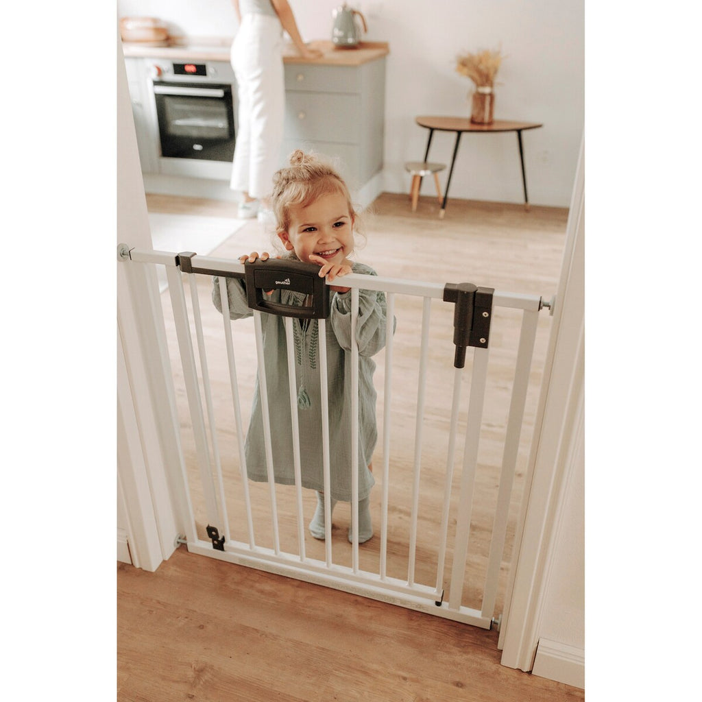 Dørgrind Easylock Plus 68-76 cm, 81,5 cm høyde med monteringsdetaljer