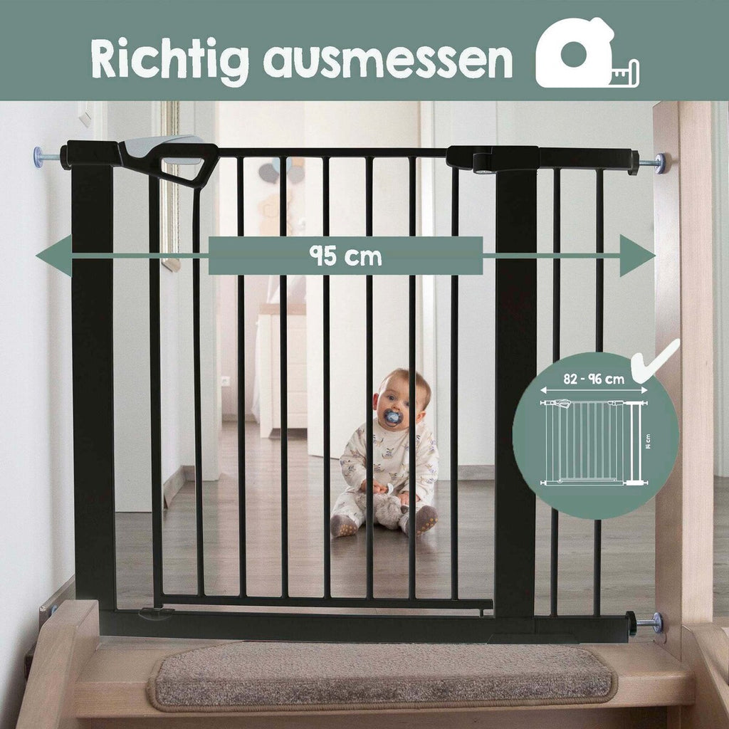 Nærbilde av sikkerhetslås på dørgrind easySafe+