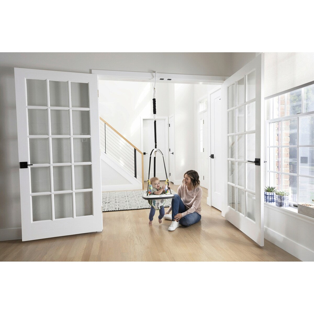 Dørhopper Bumper Jumper Up & Away med lekebrett polstret ramme