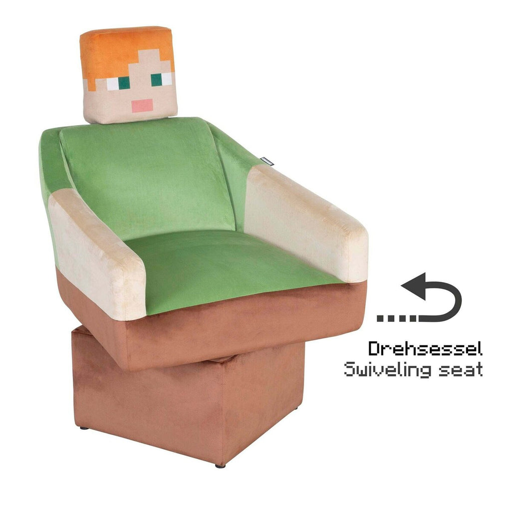 Montert Dreiestol Alex med arm- og nakkestøtte Minecraft i rom