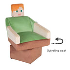 Nærbilde av nakkestøtte på Dreiestol Alex med arm- og nakkestøtte Minecraft
