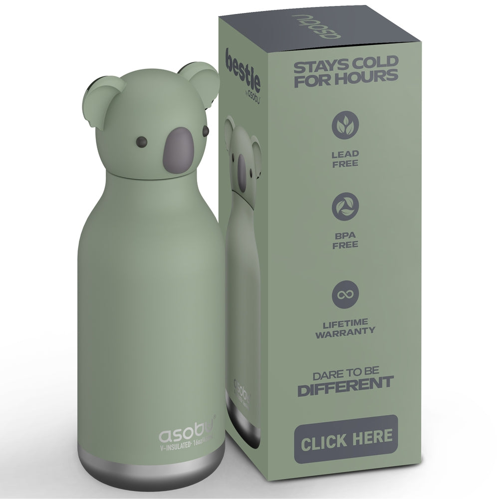 Drikkeflaske Bestie koala 475 ml vakuumisolert forfra