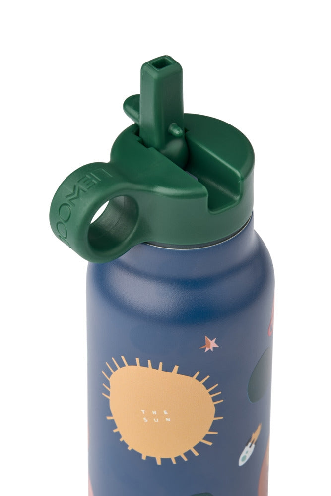 Drikkeflaske Falk i stål 350 ml Universe Classic navy bakside