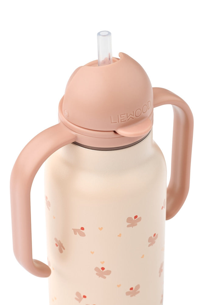 Detalj av pop-up sugerør på Drikkeflaske med sugerør rustfritt stål 250 ml - Liewood