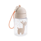 Drikkeflaske med sugerør Celebration sand 280 ml - Done by Deer forfra