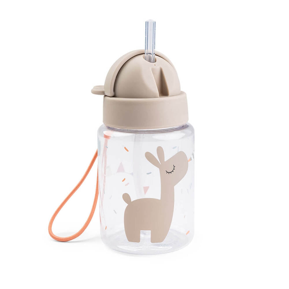 Drikkeflaske med sugerør Celebration sand 280 ml - Done by Deer bakside