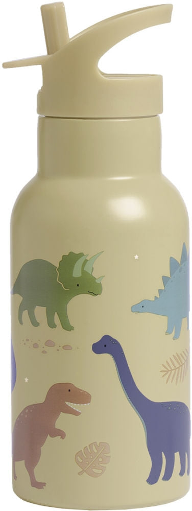 Drikkeflaske rustfritt stål 350 ml dinosaur forfra