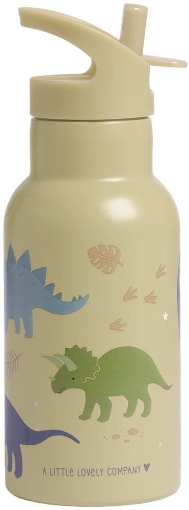 Drikkeflaske rustfritt stål 350 ml dinosaur detalj av lokk