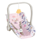 Dukke-babystol med blomstermønster for dukker opptil 43 cm forfra