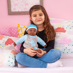 Dukke Brooky Boy 40 cm med 12 babylyder bakside