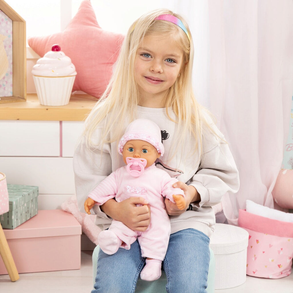 Dukke First Words Baby med 24 lyder 38 cm bakside