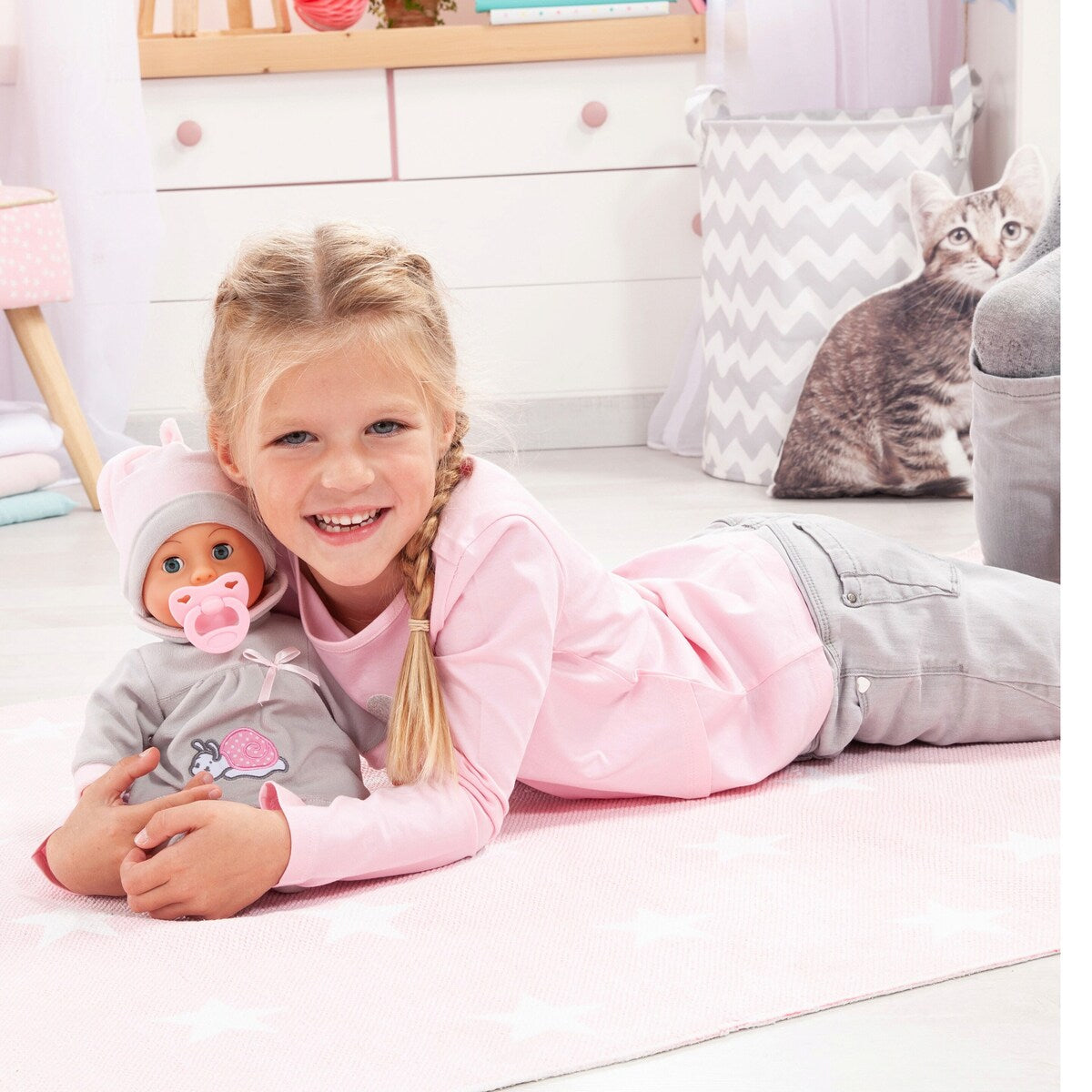 Dukke First Words Baby med 24 lyder 38 cm med smokk