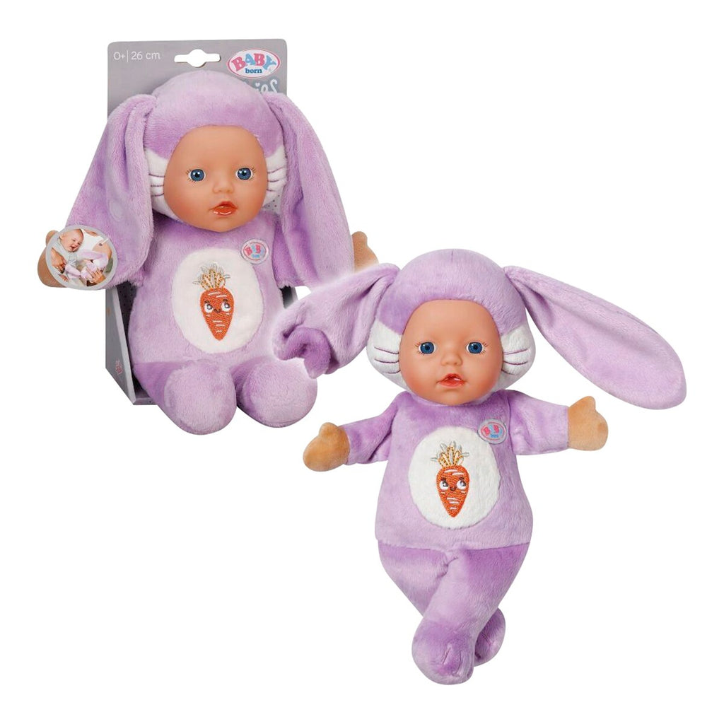Dukke Funny for babies med rangle 26 cm forfra