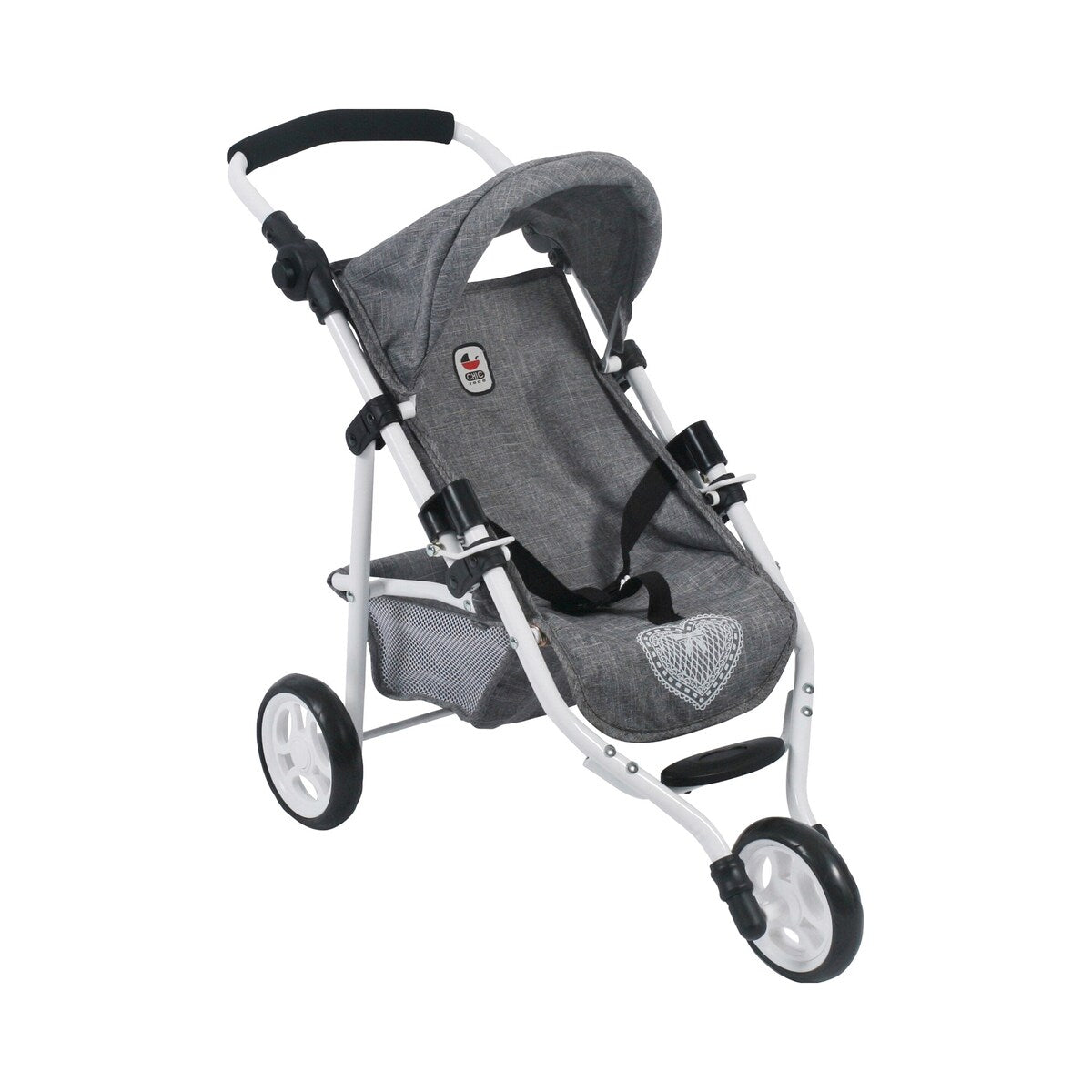 Detalj av stoffmateriale på Dukke-joggebuggy Lola