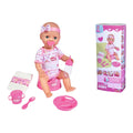 Dukke New Born Baby rosa 43 cm med tilbehør forfra