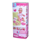 Dukke New Born Baby rosa 43 cm med tilbehør bakside