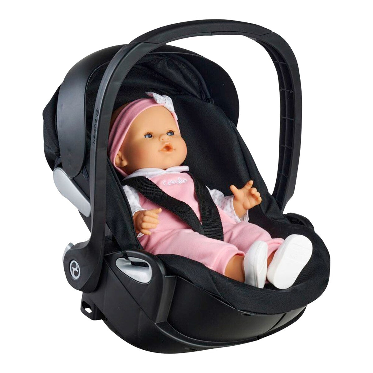 Detalj av klappbart håndtak på Dukkebærestol Cybex for dukker 36-42 cm