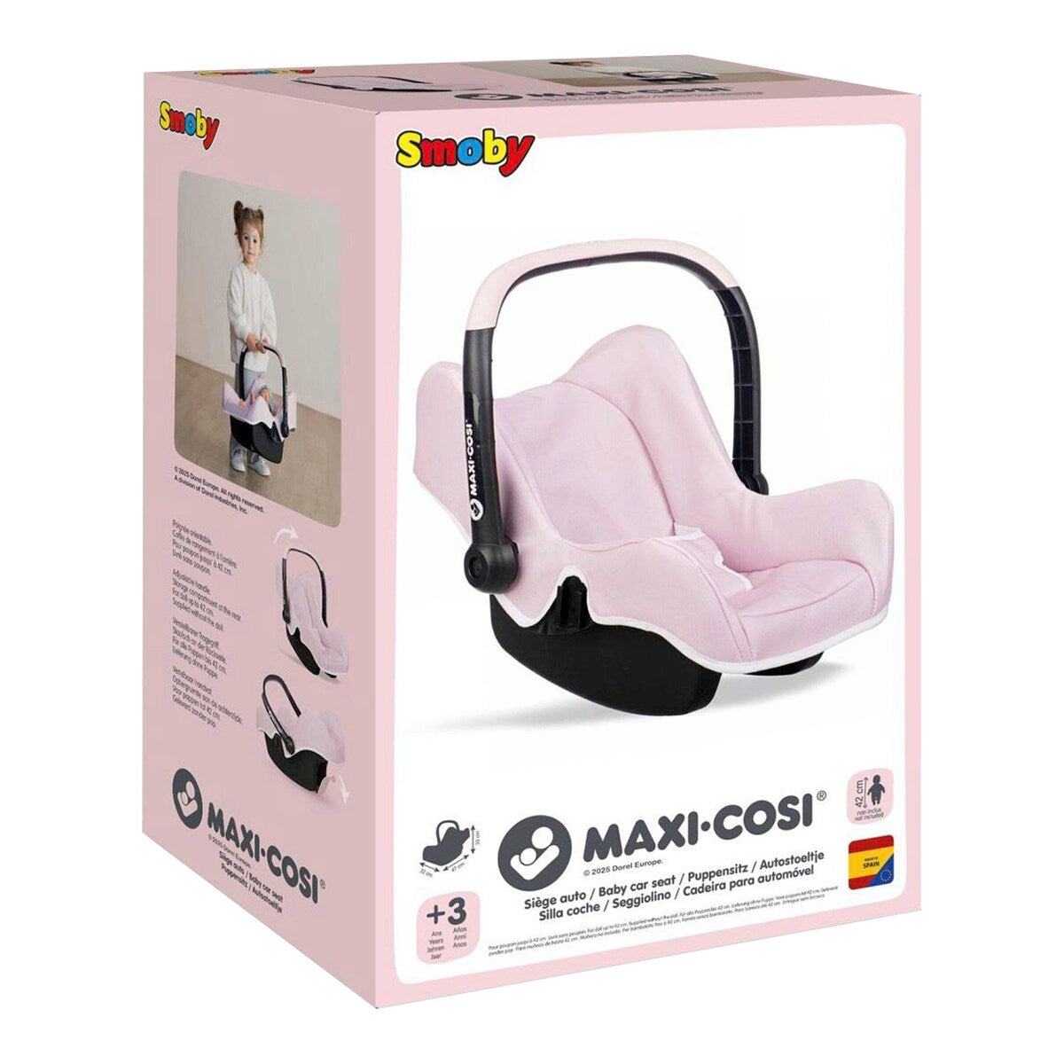 Dukkebilstol Maxi-Cosi for dukker opptil 42 cm i rosa farge