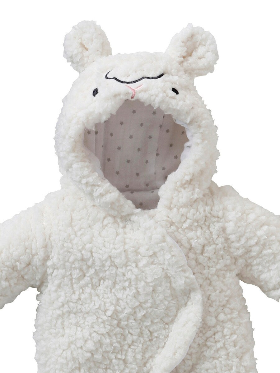 Klettlukking foran på dukkedress i teddyfleece