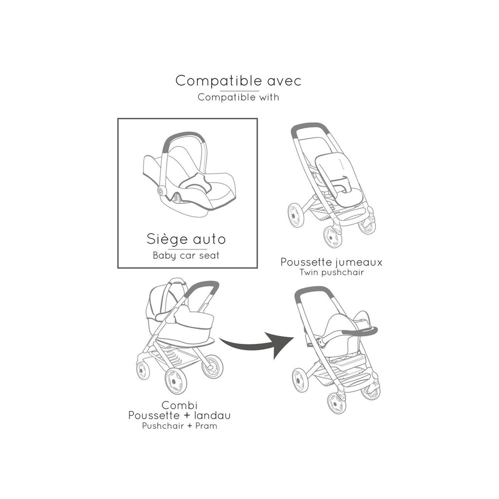 Dukkehøystol 3-i-1 Maxi-Cosi med beige farge