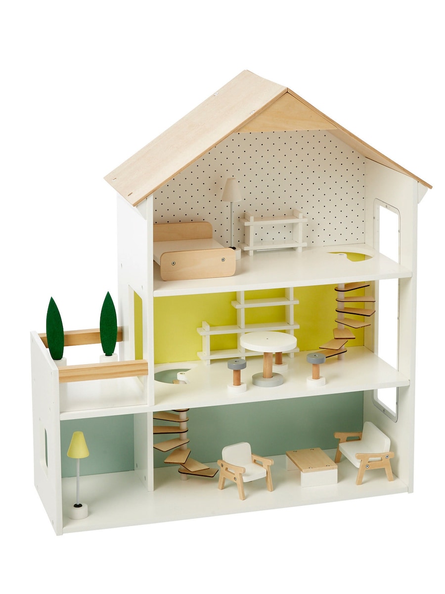 Dukkehus i tre FSC® 60 x 22,5 x 67 cm bakside
