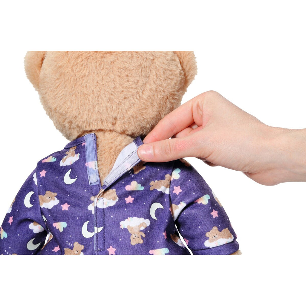 Dukkeklær teddypysj selvlysende 43 cm med synlig månemønster