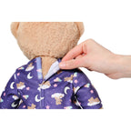 Dukkeklær teddypysj selvlysende 43 cm med synlig månemønster