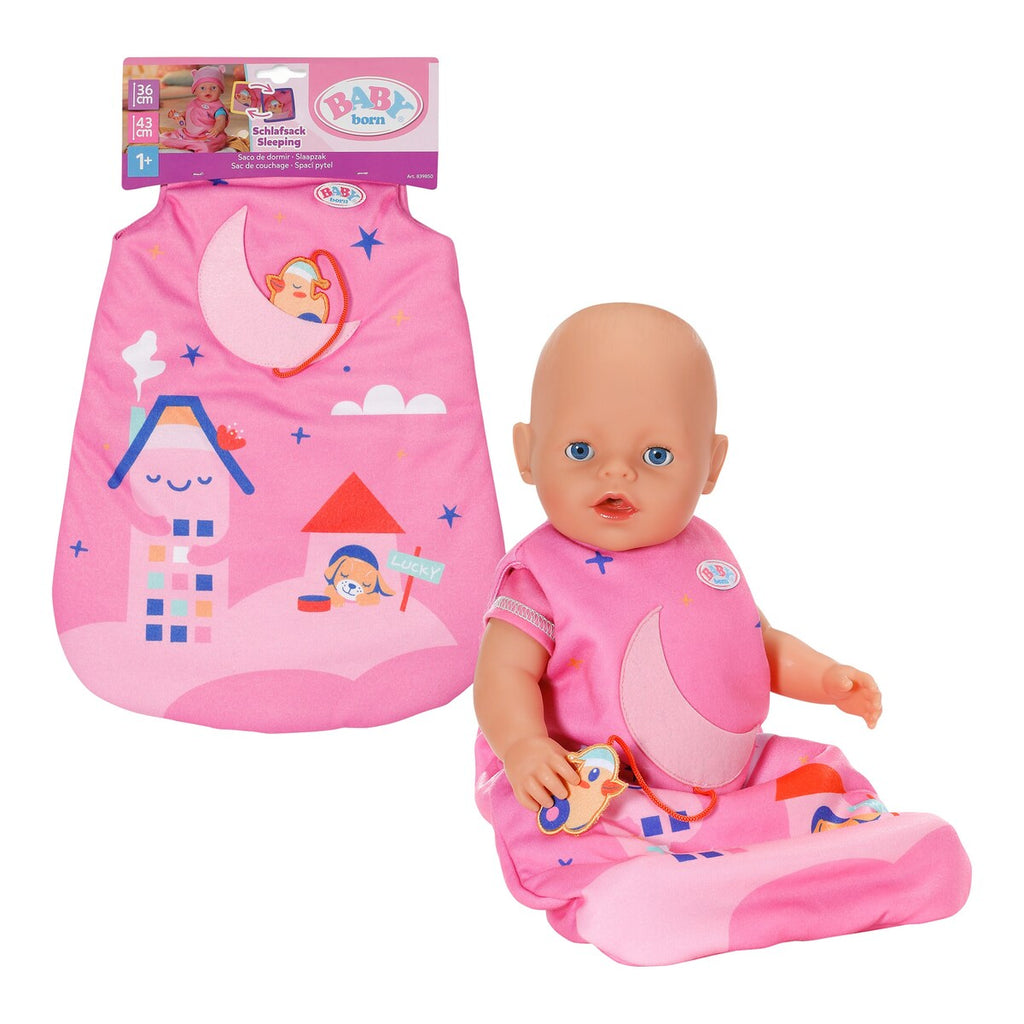 Dukkepose Moon med månemotiv for 43 cm dukker forfra
