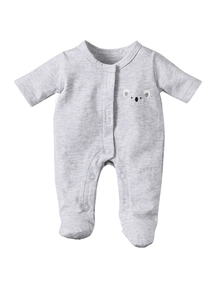 Dukkepyjamas i bomull for dukker 30-36 cm forfra med koala motiv