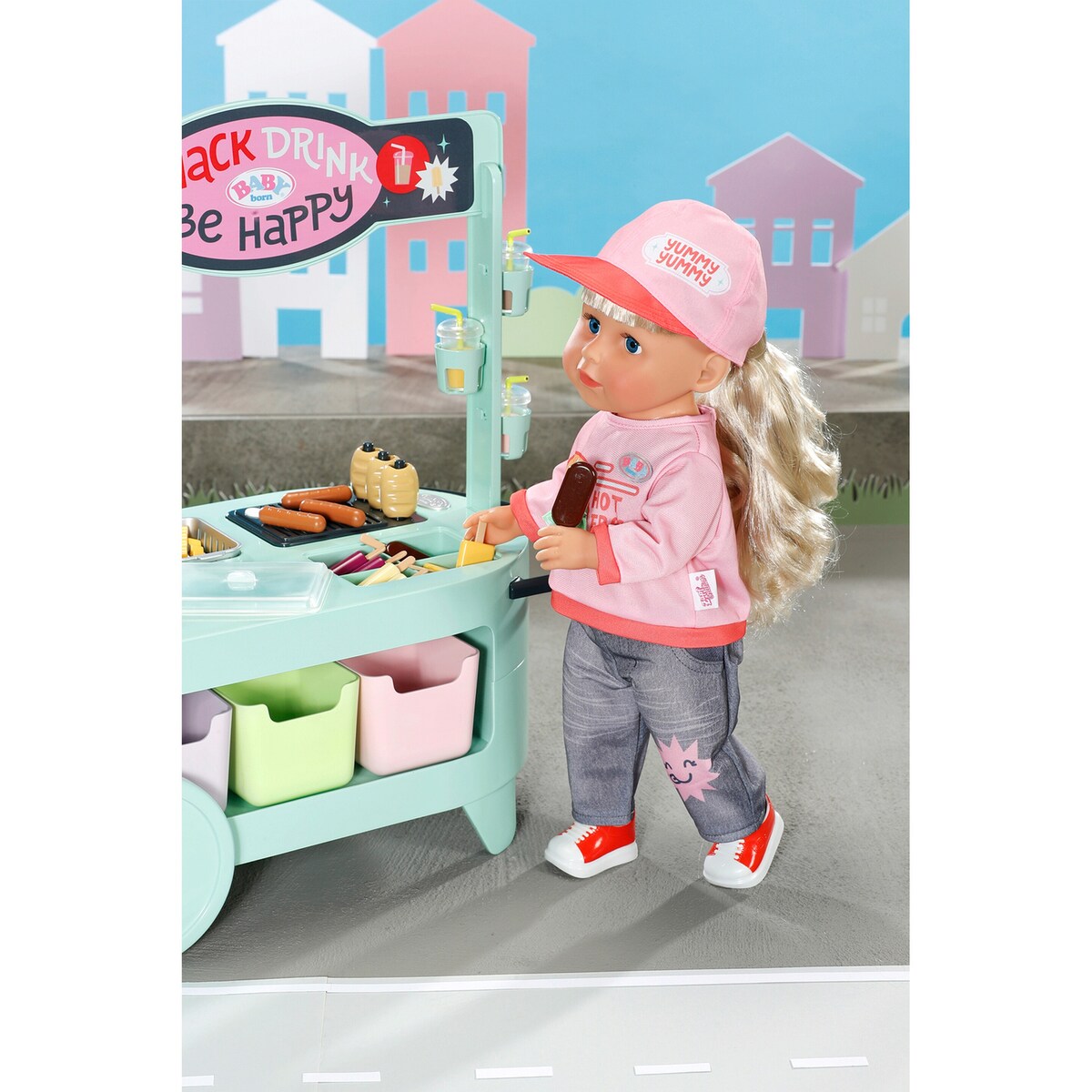 Dukkesnackbar med lyd og melodier fra 3 år nærbilde av hjul