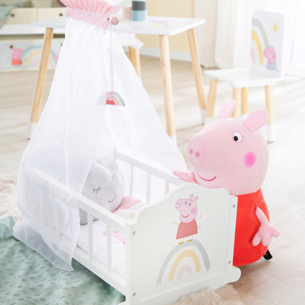 Detalj av metallhimmelstang på Dukkesvøpe Peppa Pig