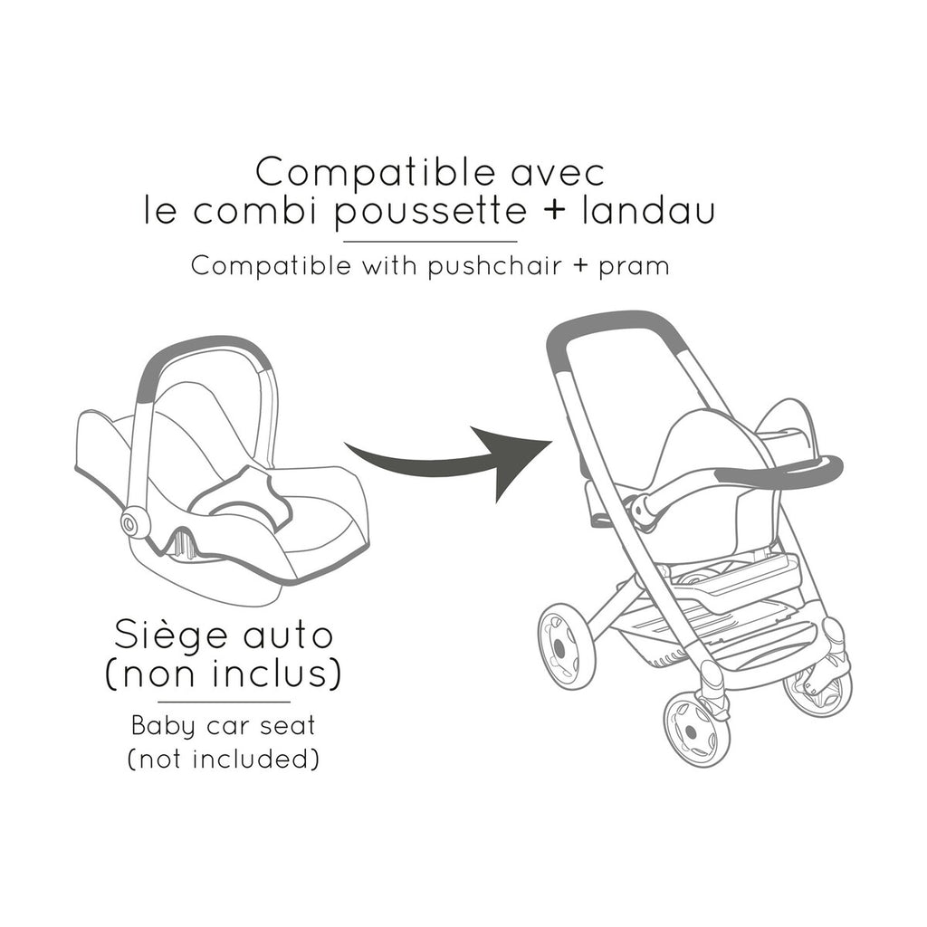 Dukkevogn 3-i-1 Maxi-Cosi-design for dukker opptil 42 cm - Smoby