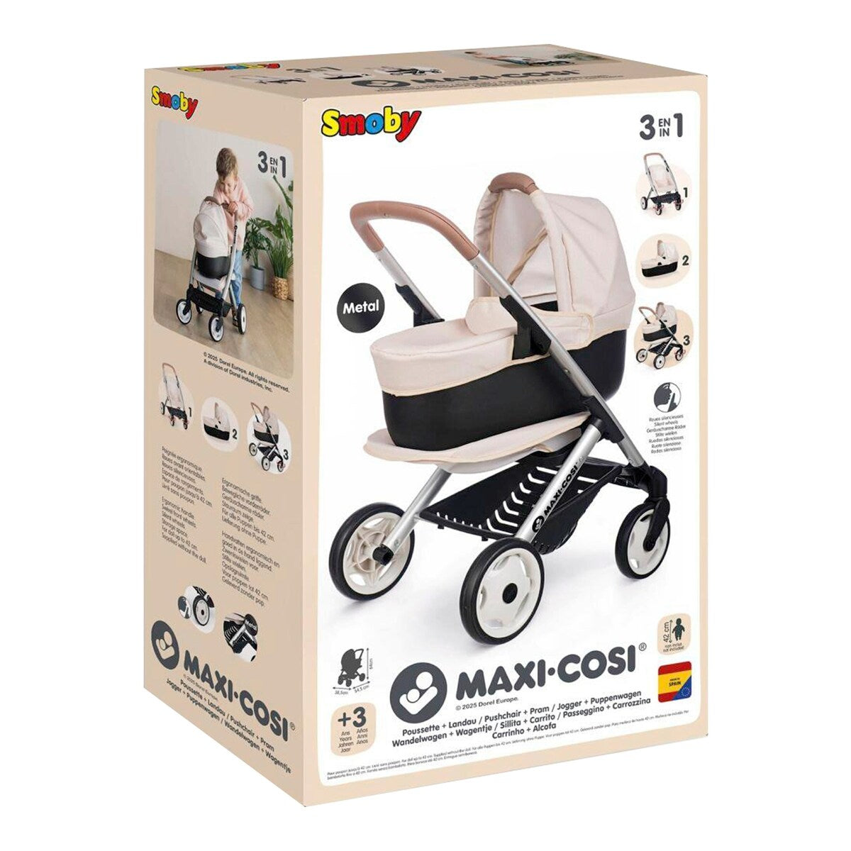 Dukkevogn 3-i-1 Maxi-Cosi-design for dukker opptil 42 cm - Smoby