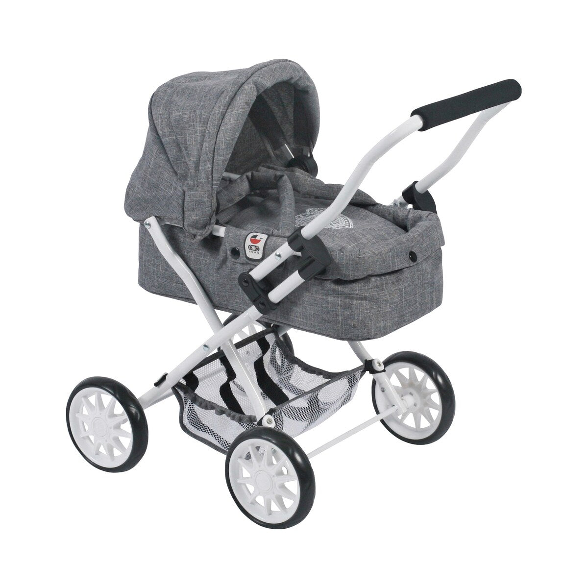 Dukkevogn Smarty med bæreveske for dukker opptil 40 cm forfra