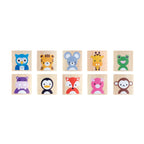 Dyrememo i gummitre 9 x 22,5 cm - PlanToys detalj av brikker