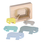Dyrepuslespill elefant i tre montert