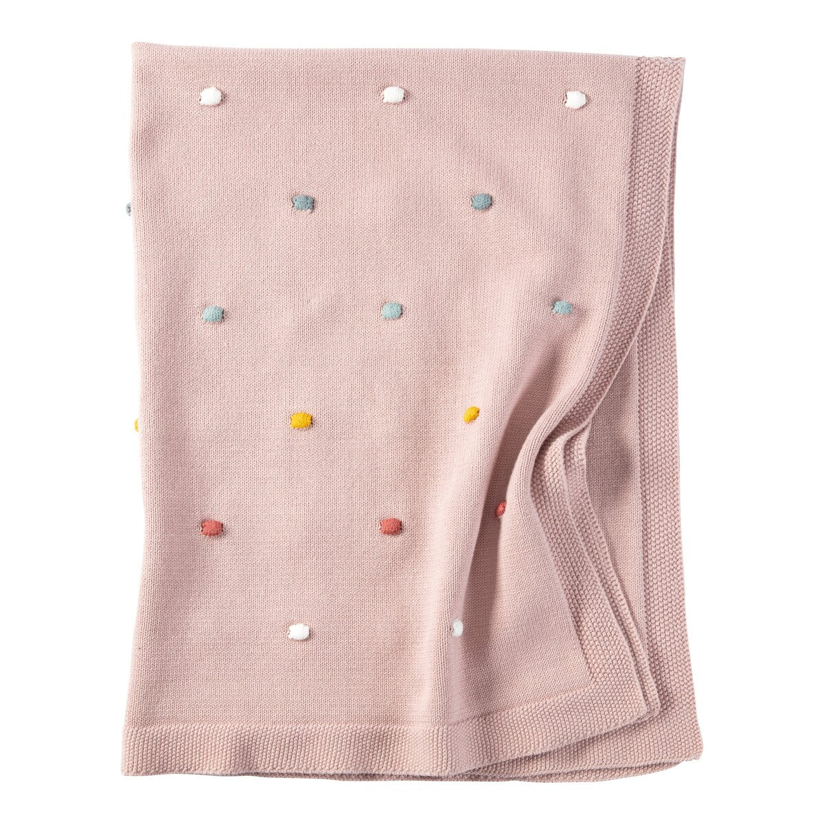 Babyteppe strikk med gritering elefant 80x100 cm bomull - BORNINO HOME