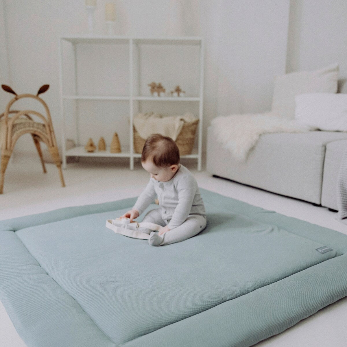 Krableteppe mini-piqué 120x120 cm økologisk bomull - Emma & Noah