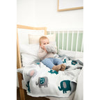 Strikket babyteppe bomull 80x100 cm - BORNINO HOME