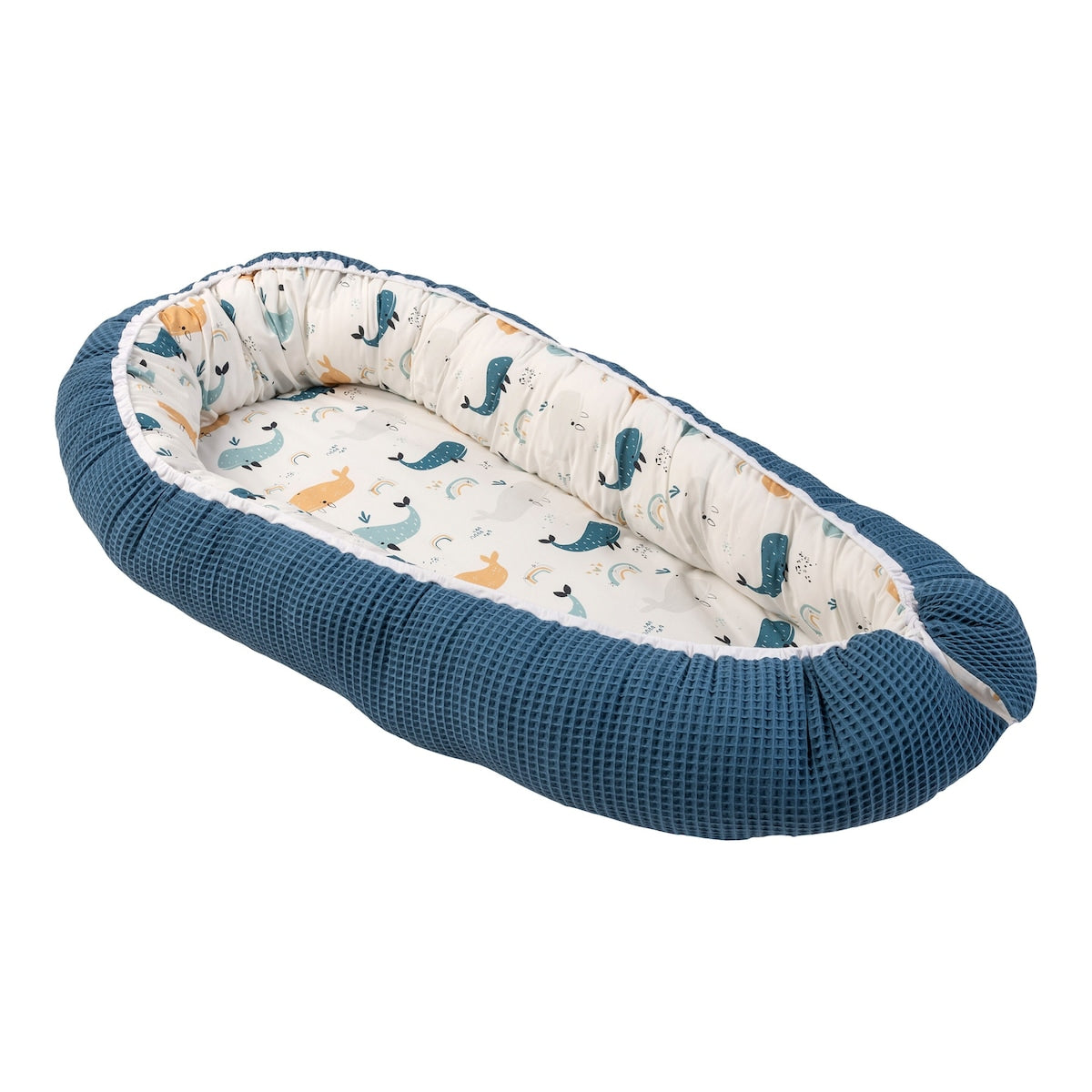 Babynest vaffelpiké vendbart 55x95 cm justerbar størrelse - Ullenboom
