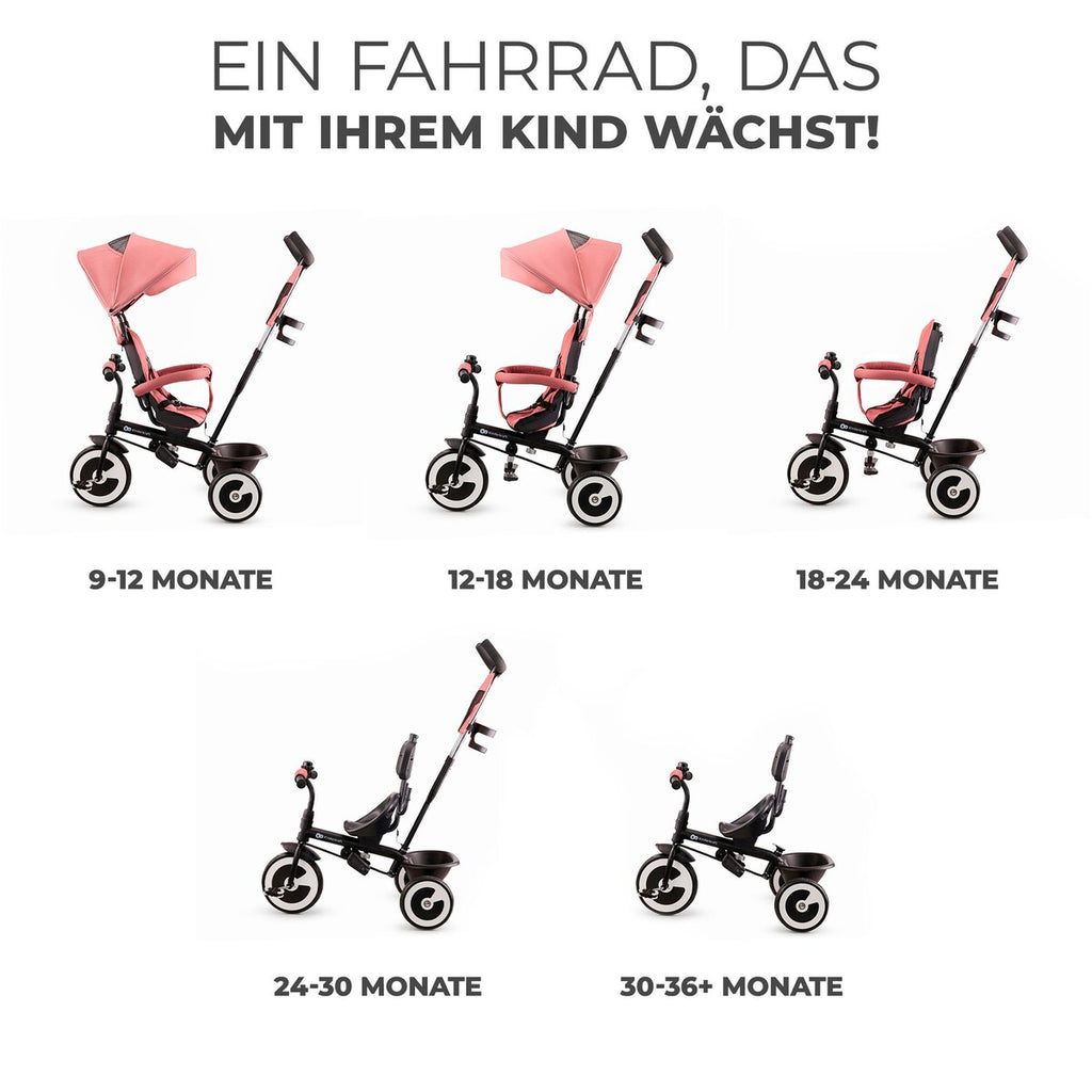 Trehjulssykkel ASTON fra 9 mnd til 5 år, maks 25 kg - Kinderkraft