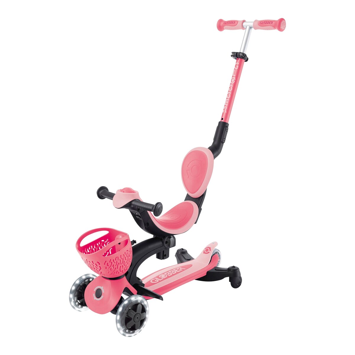 Sparkesykkel 3-i-1 Go-Up Baby 360 med lyshjul og LED-modul - Globber