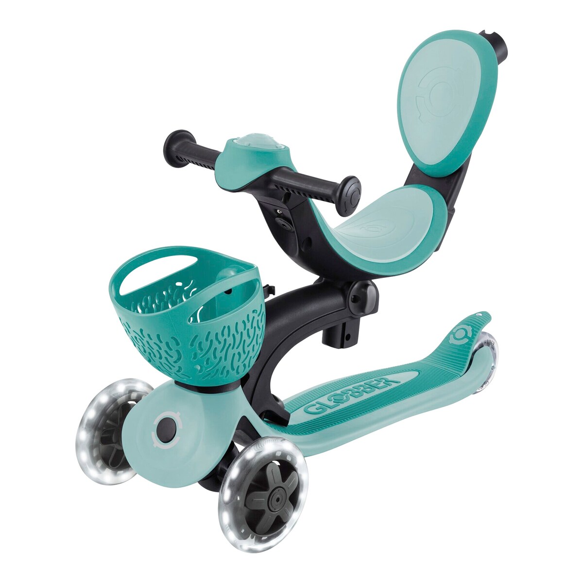Sparkesykkel 3-i-1 Go-Up Baby 360 med lyshjul og LED-modul - Globber