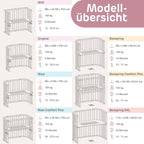 Bedside-seng Maxi med madrass og barneseng-sett i bøk - babybay®