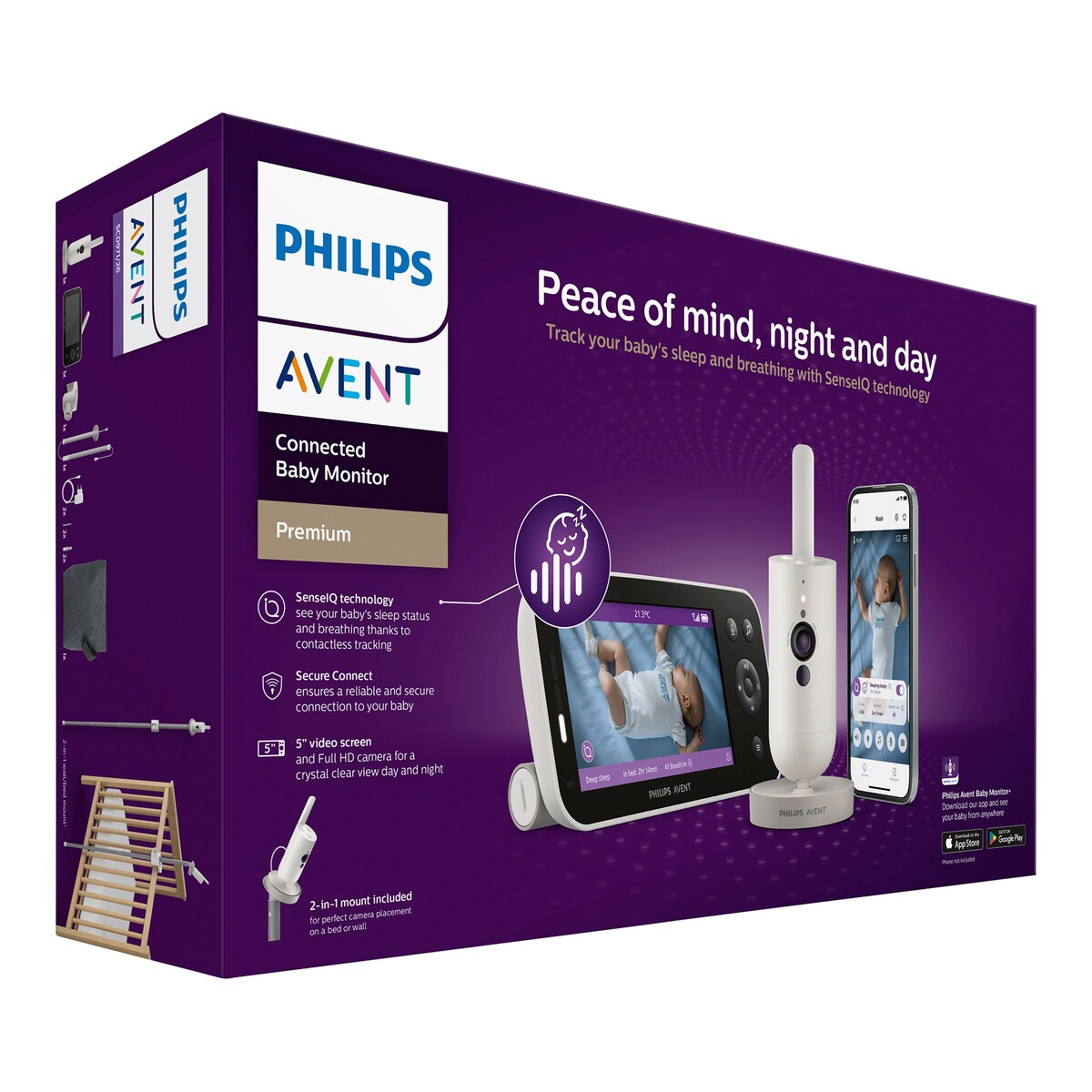Babycall Premium Connected SCD971/26, 5" HD-skjerm - Philips Avent