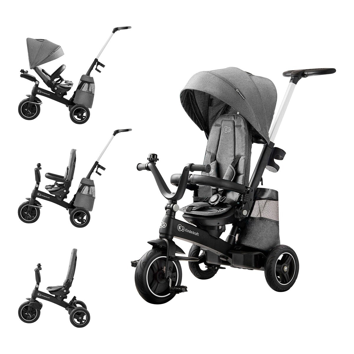 Trehjulssykkel EASYTWIST 5-i-1 fra 9 mnd, svingbart sete - Kinderkraft