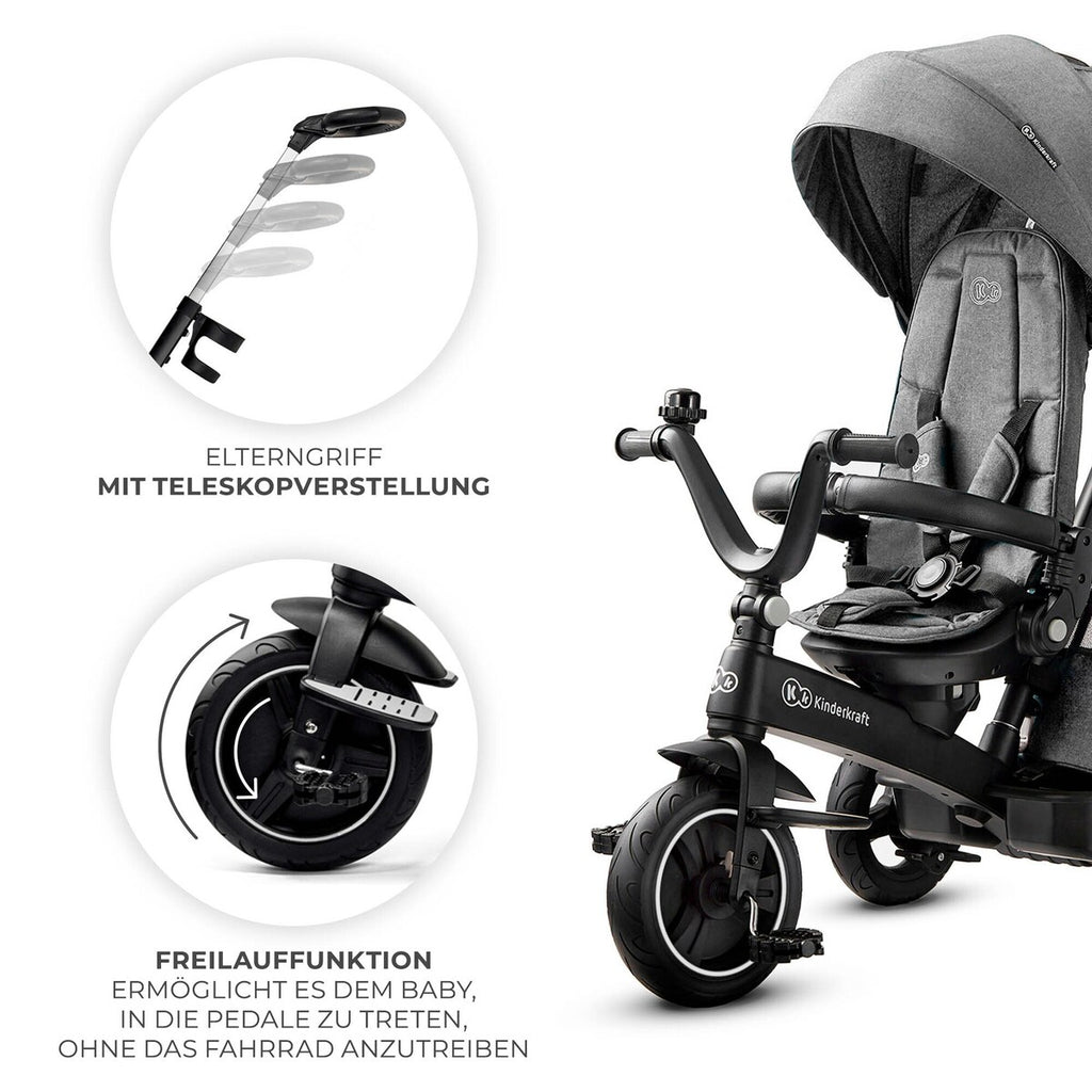 Trehjulssykkel EASYTWIST 5-i-1 fra 9 mnd, svingbart sete - Kinderkraft
