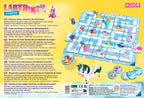Bakside av Einhorn Junior Labyrinth brettspill med regler