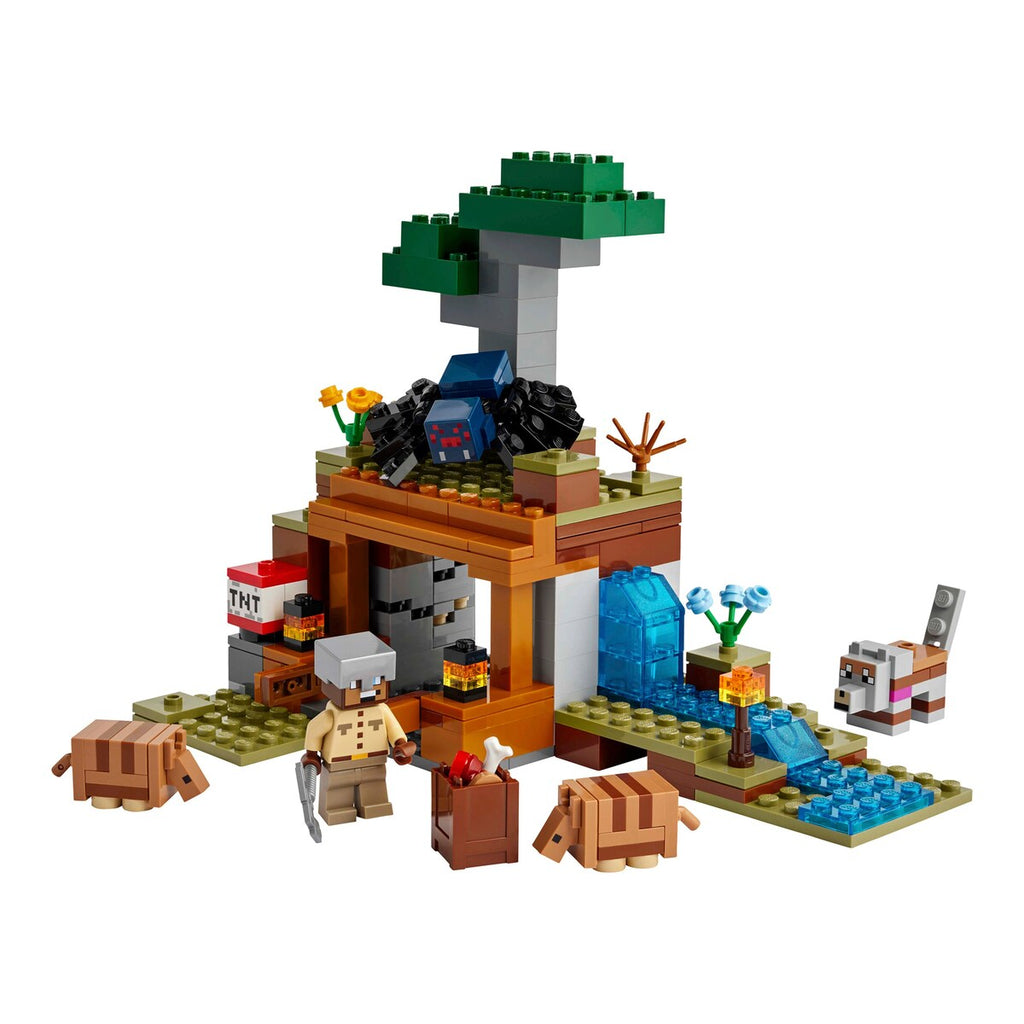 Bakside av Ekspedisjonen til beltedyrgruven 21269 LEGO Minecraft sett